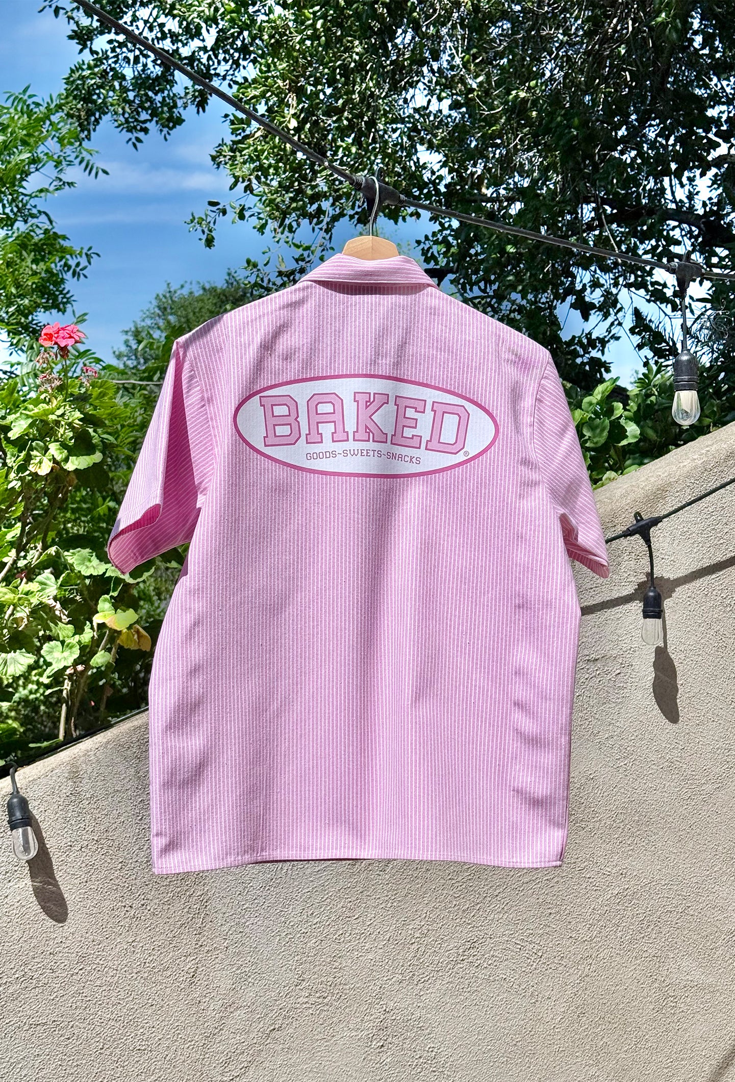BAKED Starlights Pinstripe Half Zip Shirt