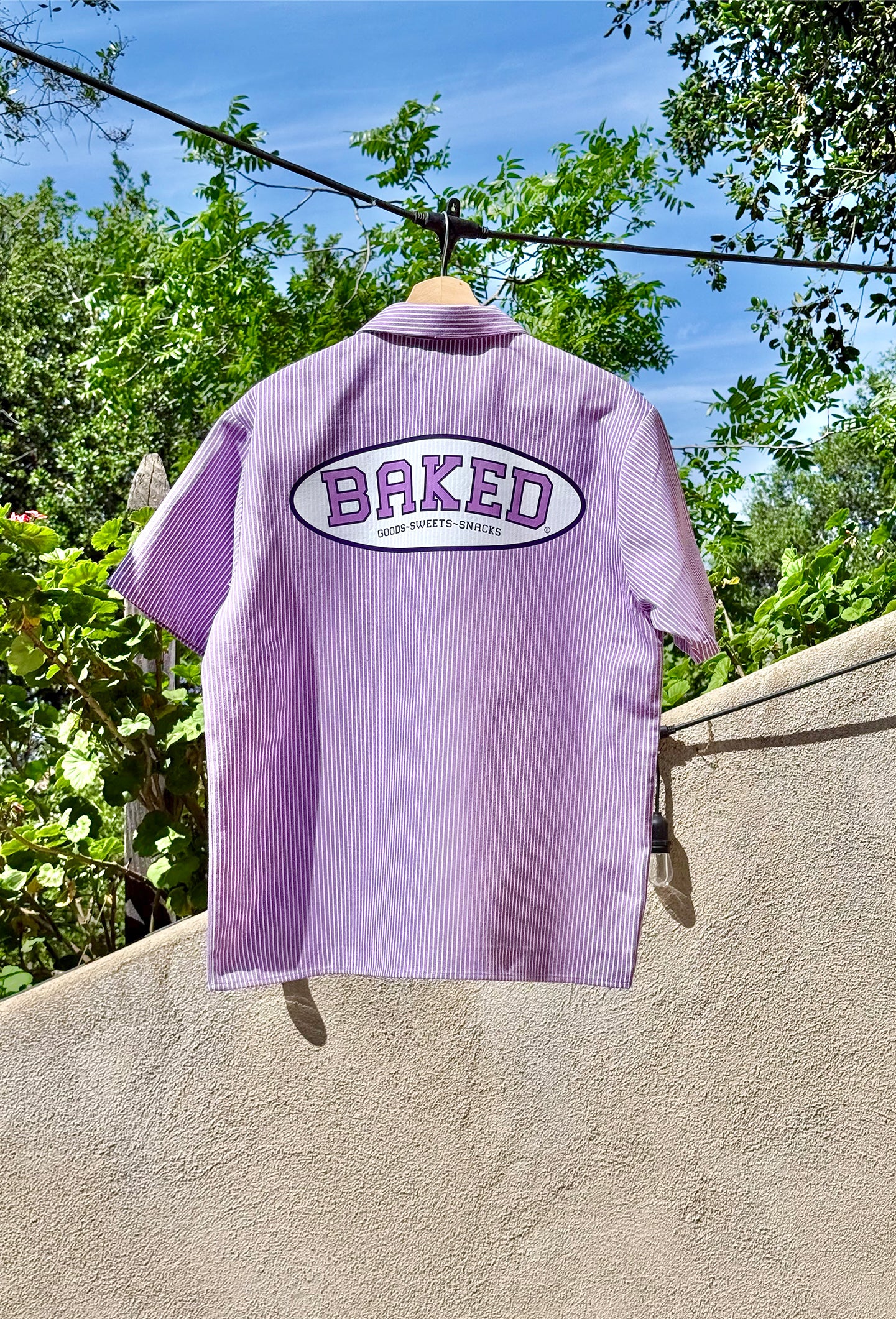 BAKED Starlights Pinstripe Half Zip Shirt