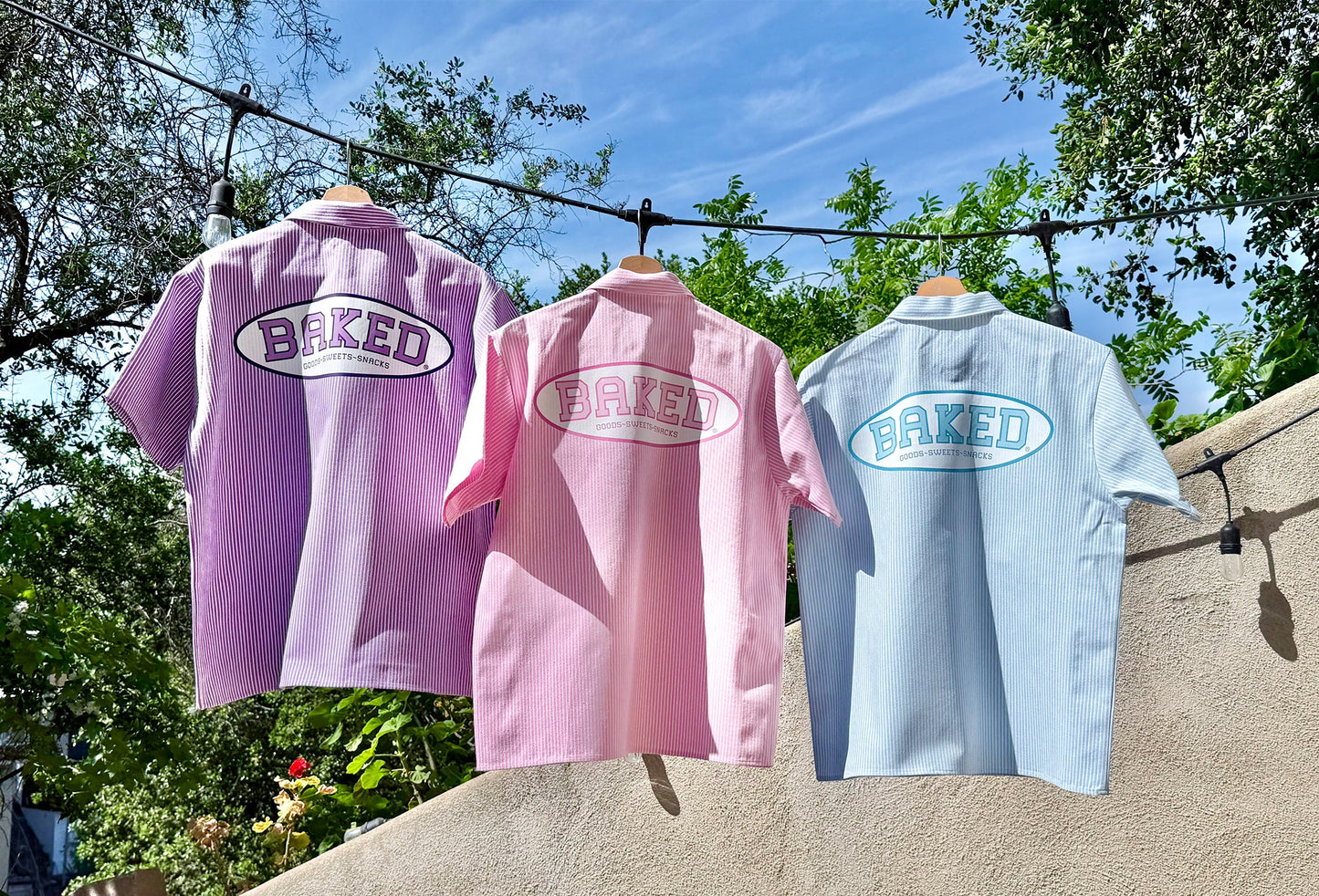 BAKED Starlights Pinstripe Half Zip Shirt