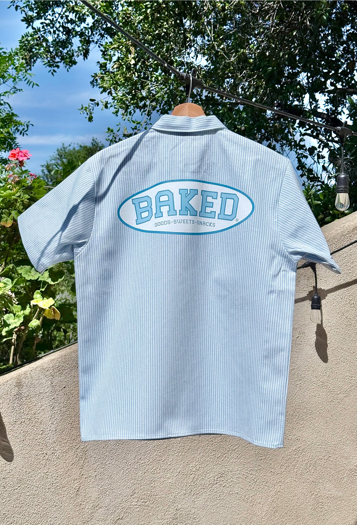 BAKED Starlights Pinstripe Half Zip Shirt