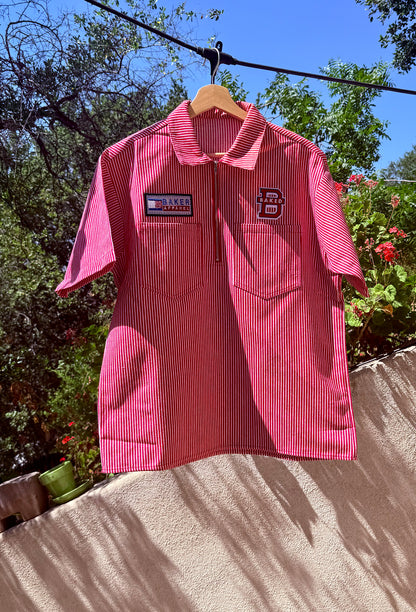 Baker Apparel Pinstripe Half Zip Work Shirt