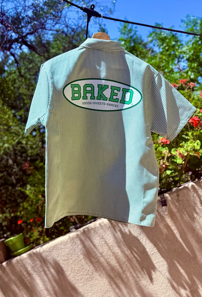 BAKED Starlights Pinstripe Half Zip Work Shirt
