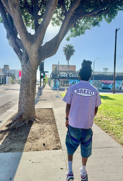 BAKED Starlights Pinstripe Half Zip Shirt