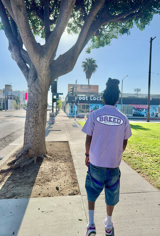 BAKED Starlights Pinstripe Half Zip Shirt